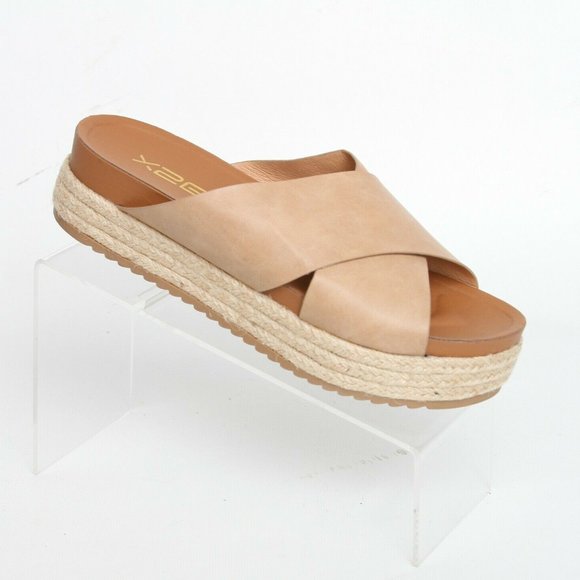 X2B Shoes - X2B Crisscross Platform Espadrilles Slide Sandal 9
